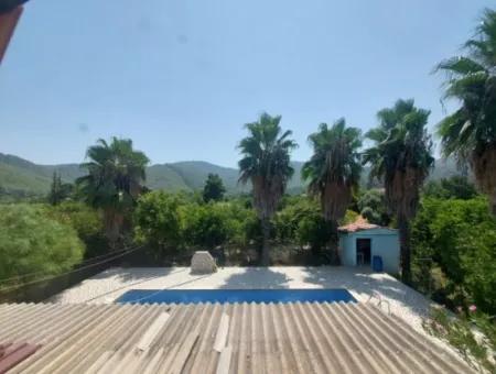 Detached House With Swimming Pool, Mountain And Nature View In Muğla Ortaca Okçular For Sale
