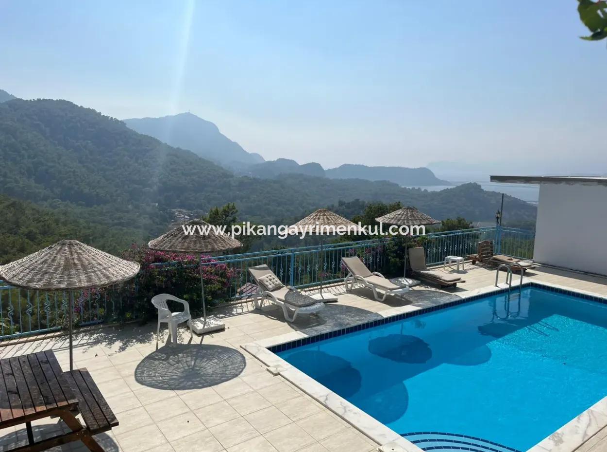 Muğla Dalyan Gökbel De 4+1 Deniz Manzaralı Müstakil Eşyalı Villa Satılık