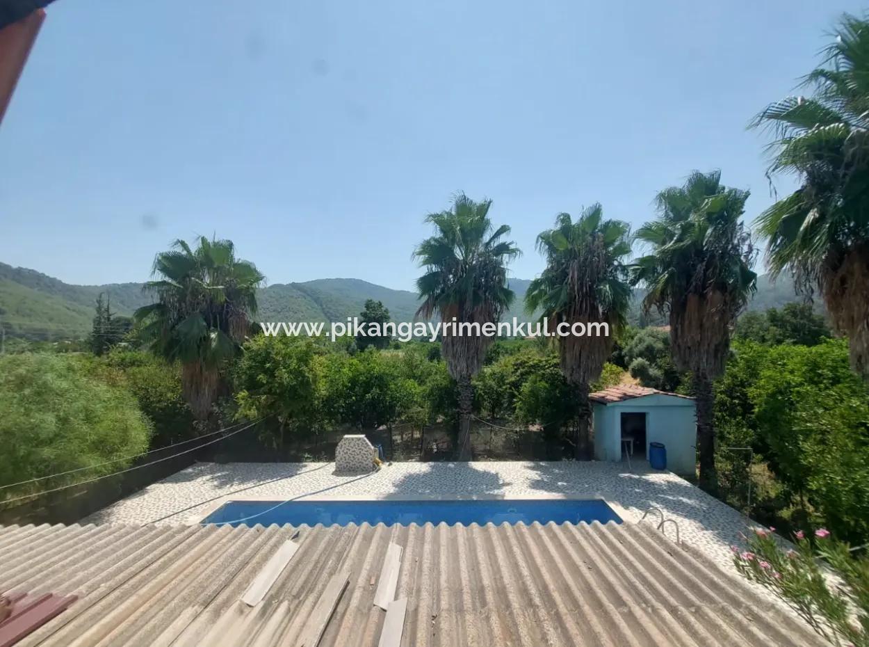 Muğla Ortaca Okçular’da Yüzme Havuzlu, Dağ Ve Doğa Manzaralı Müstakil Ev Satılık